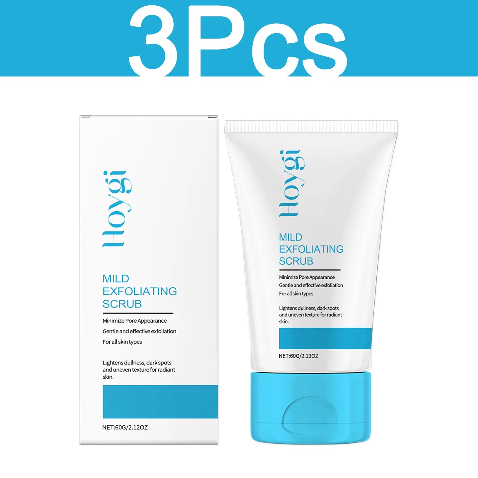 Facial Exfoliating Scrub - Natural Deep Pore Cleansing Treatment Scrubs Treatments 3 Pcs Tidesmit