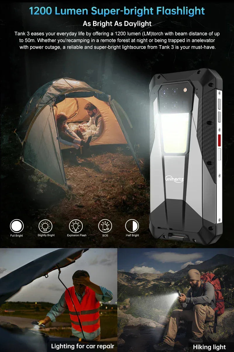 Unihertz 8849 Tank 3 5G Rugged Phone: 32GB RAM, 23800mAh Battery Tidesmit