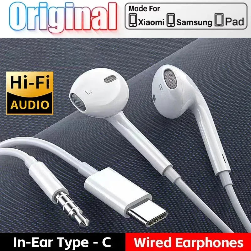 Tidesmit USB-C Wired Earphones With Noise Canceling Mic - 1 Pair Tidesmit
