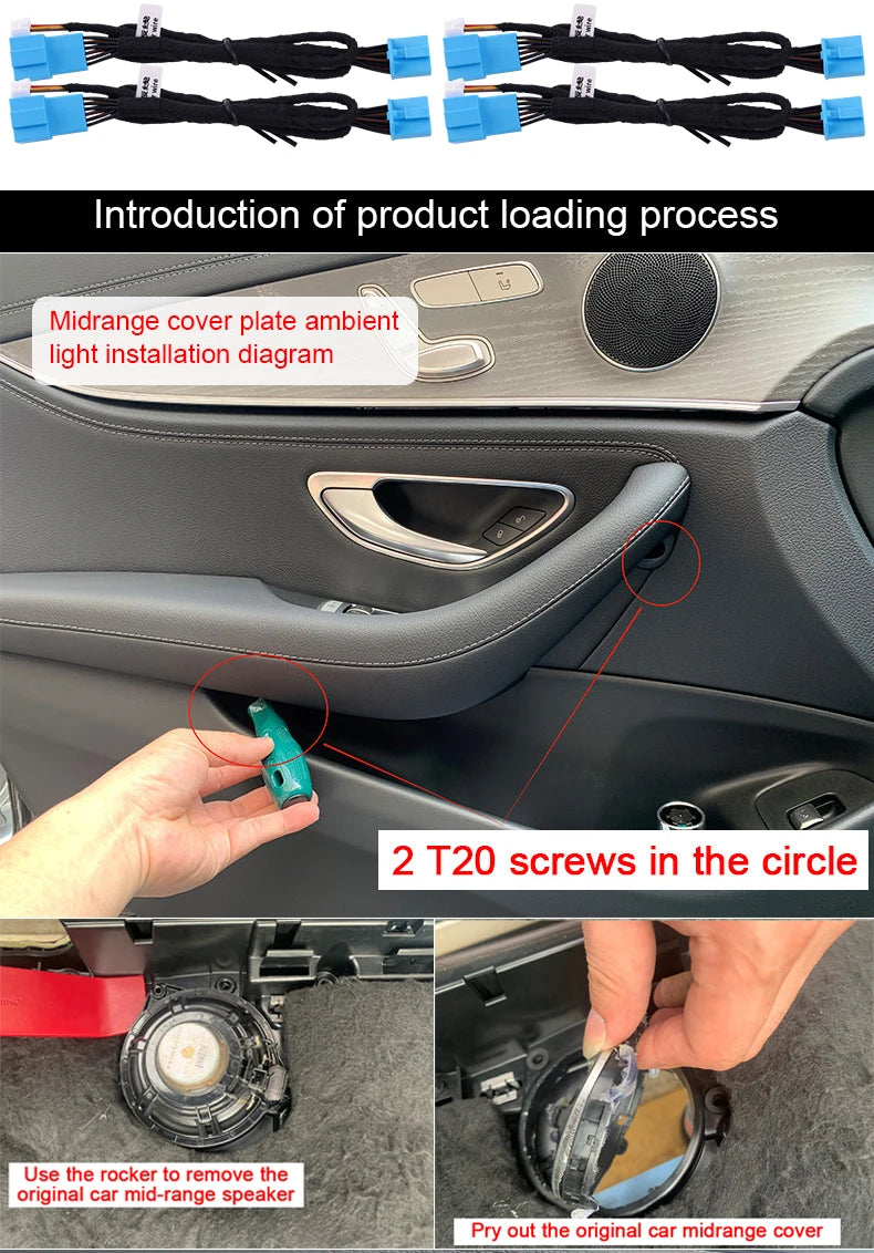 LED Ambient Speaker Covers for Mercedes Benz W205 W213 X253 Tidesmit