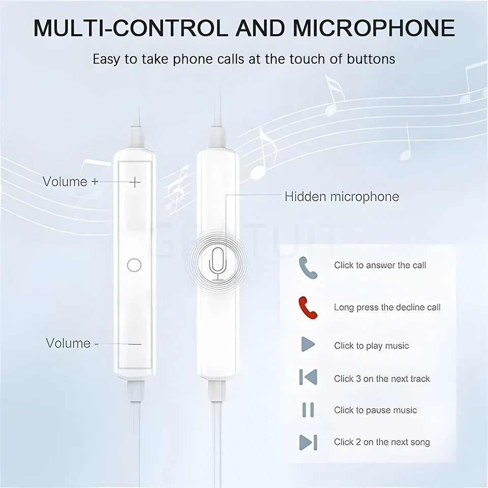 Tidesmit USB-C Wired Earphones With Noise Canceling Mic - 1 Pair Tidesmit