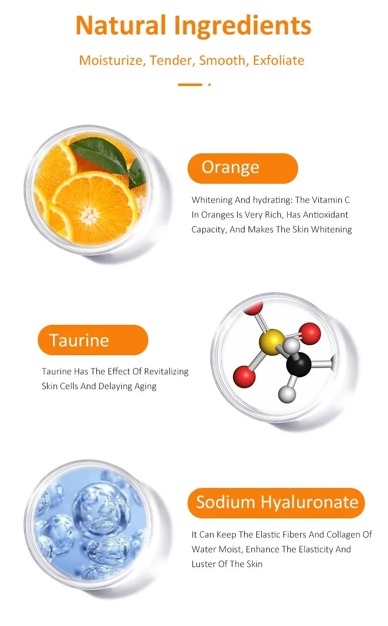 Orange Peeling Lotion for Gentle Body Exfoliation - Natural AHA Formula Scrubs Treatments Tidesmit