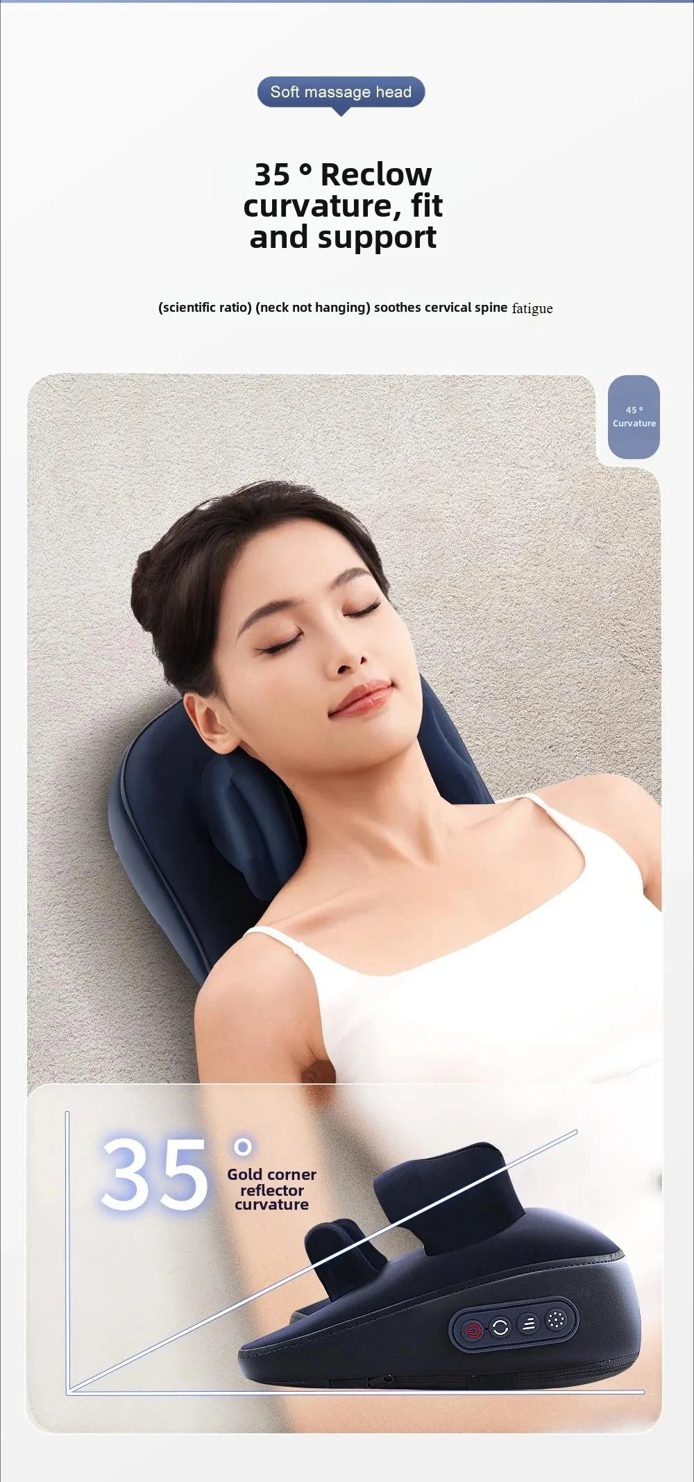 Shiatsu Neck Massager Wireless Rechargeable Heat Therapy - Tidesmit Relaxation Treatment Tidesmit