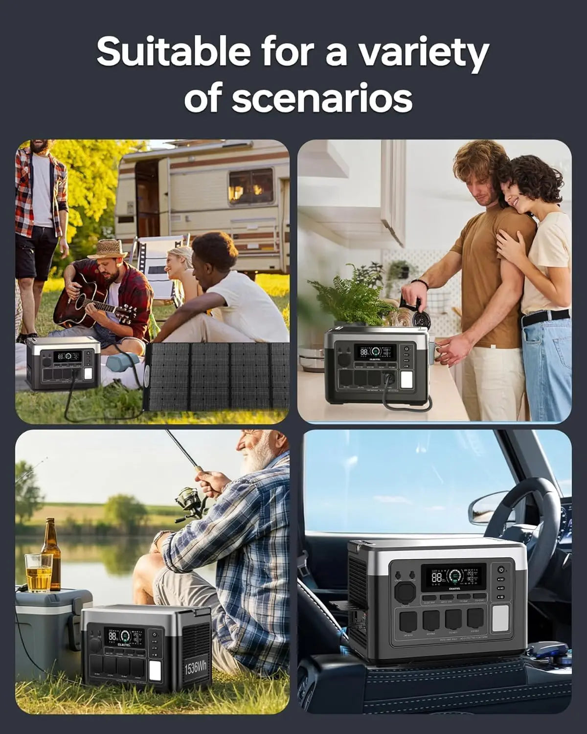 OUKITEL P1500 PLUS Portable  Power Station 1536Wh 1800W Solar Generator APP Control LiFePO4 Battery Generator for Travel Camping