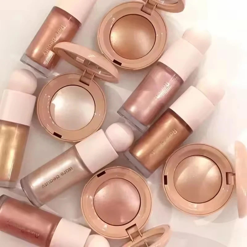 Tidesmit Rare Beauty style liquid luminizer and soft pinch blush set for radiant oil-control face makeup