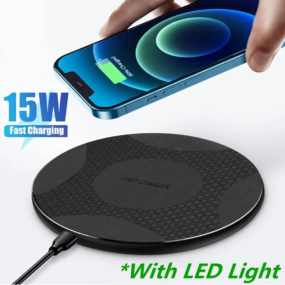 Fast Wireless Charger Pad - Qi Certified for iPhone and Samsung Tidesmit