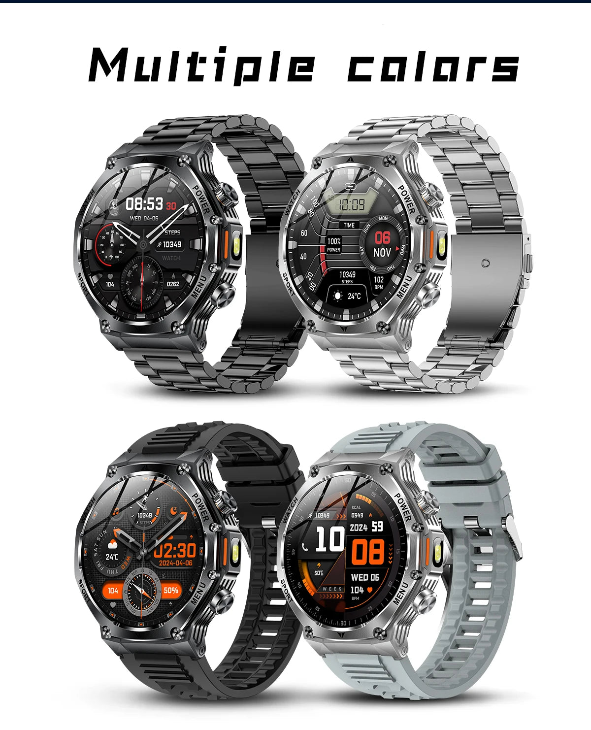 YLL-AK82 Outdoor Sport for Smart Watch Fitness Tracker Sleep Tracker IP67 Waterproof AMOLED Screen Heart Rate Monitor