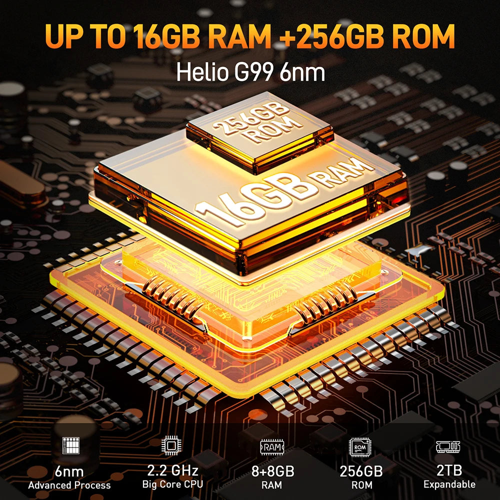 Ulefone Armor 21 16GB RAM 256GB ROM ，Android15  Helio G99 6nm, 64MP Camera,24MP Night Vision Camera ,9600mAh.6.58"120Hz.NFC