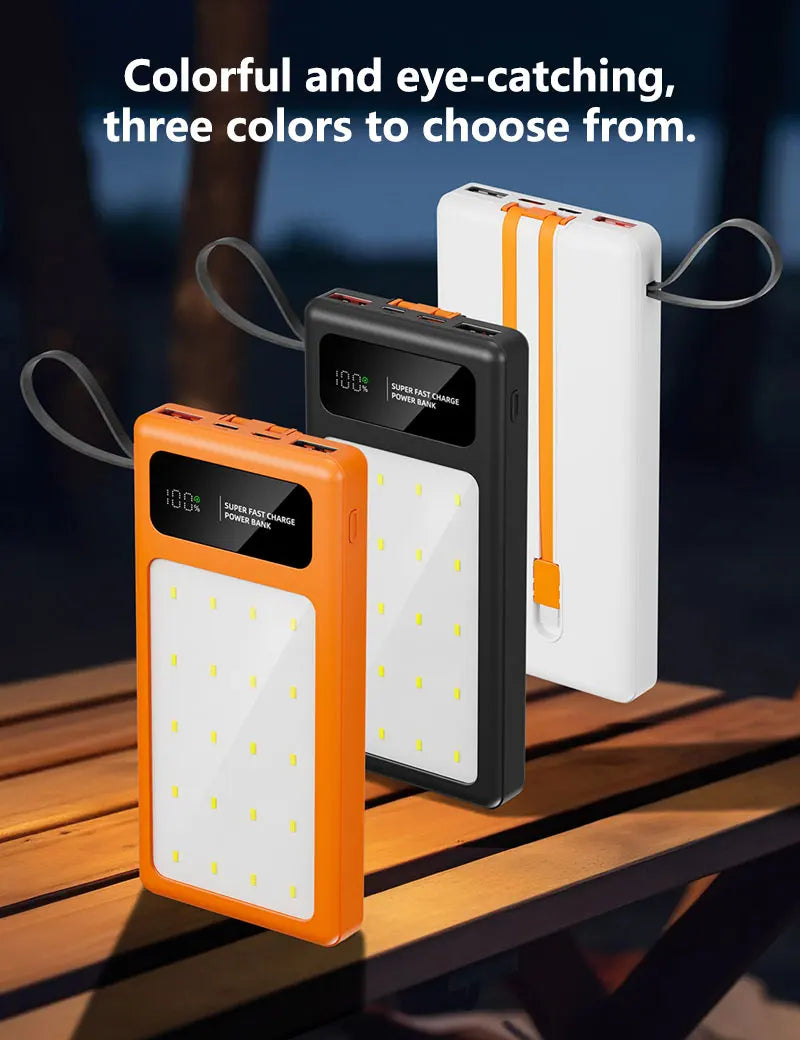 Portable Power Bank with Camping Light - 50000mAh PD Fast Charging Tidesmit