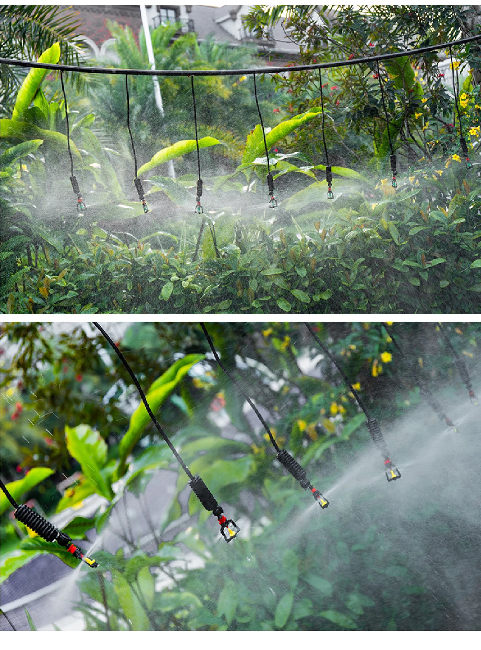 Greenhouse Hanging Mist Sprayer 360° Rotating Irrigation Spray Nozzle Fogging Sprinkler Nozzle for Garden Irrigation