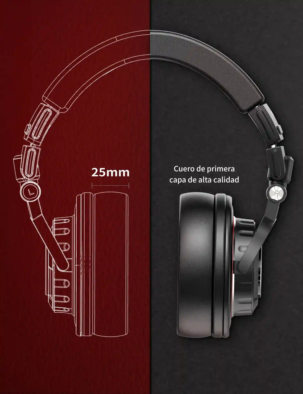 Studio Monitor Over-Ear Headphones - Detachable Cord Ti660x Tidesmit