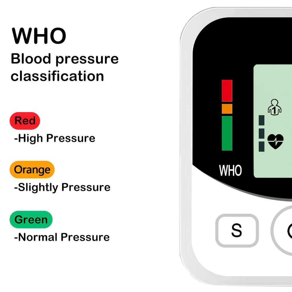 Digital Blood Pressure Monitor Upper Arm Automatic BP Cuff Machine Tonometer LED Sphygmomanometer for Home Use Health Care