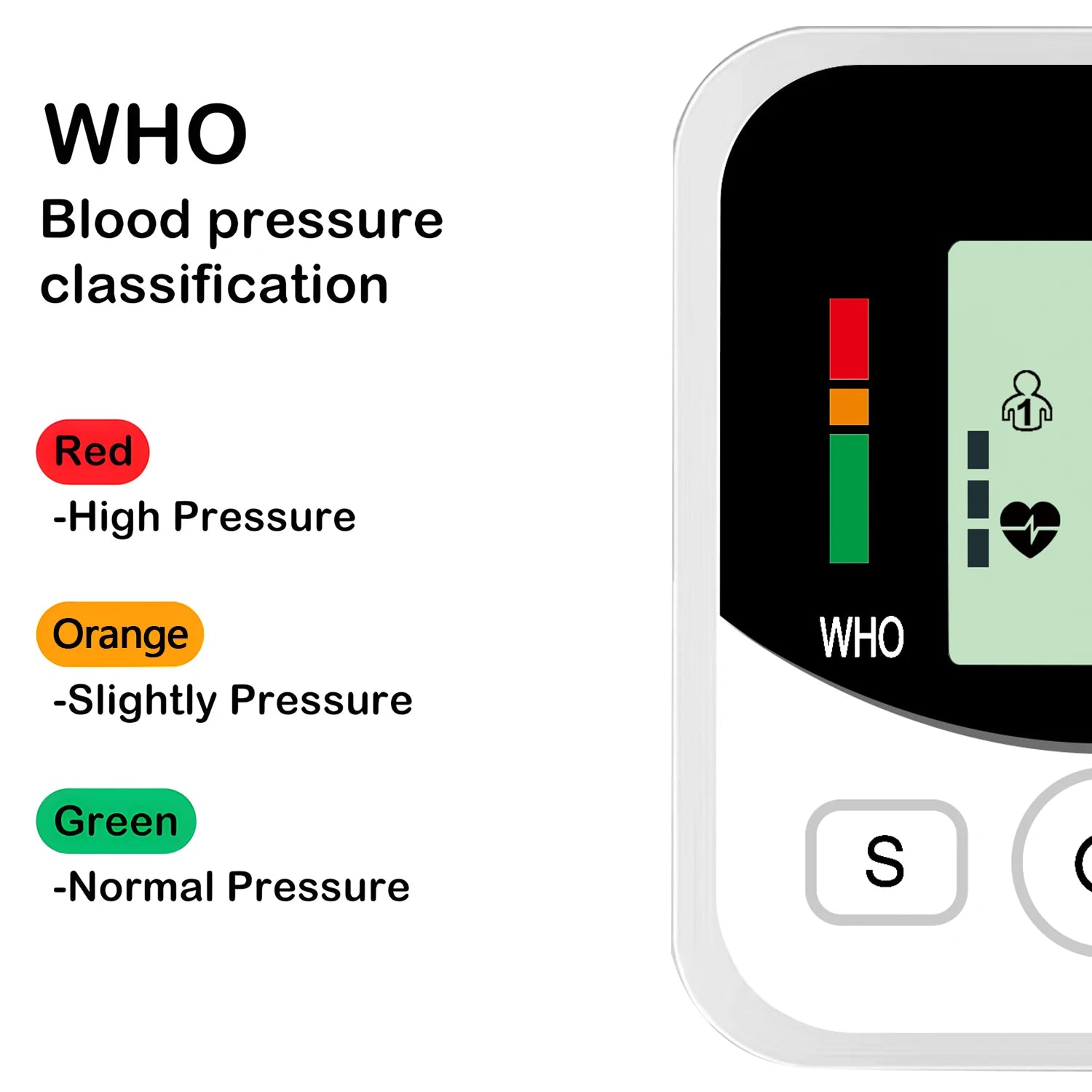 Digital Blood Pressure Monitor Upper Arm Automatic BP Cuff Machine Tonometer LED Sphygmomanometer for Home Use Health Care