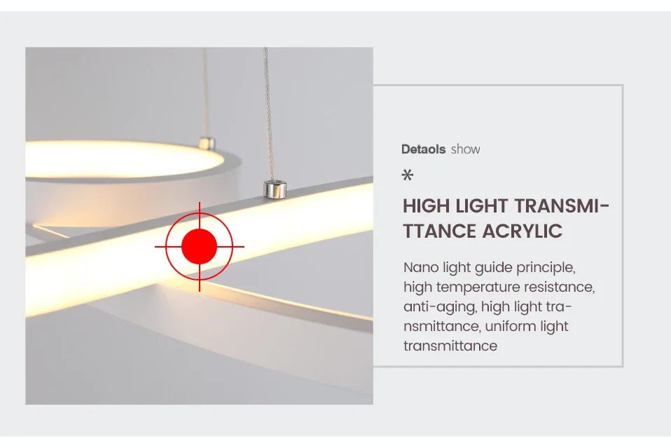Modern Nordic LED Ring Light | Dimmable Minimalist Home Lamp 92cm Tidesmit