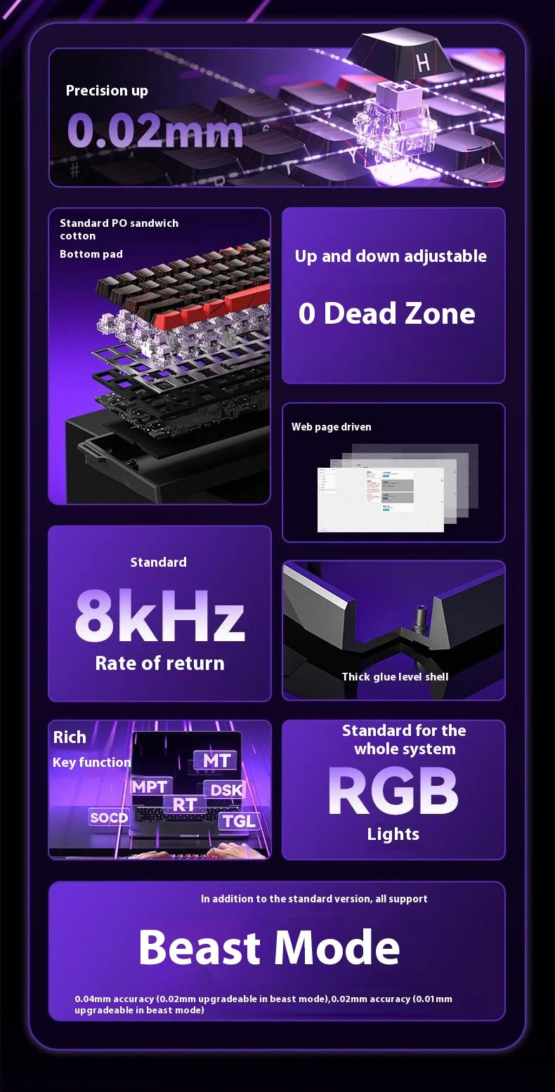AULA WIN60 WIN68 HE Magnetic Wired Keyboards Esports Rapid Trigger 8K Return RGB Hotswap Mechanical Keyboard for Pc Gamer Gifts