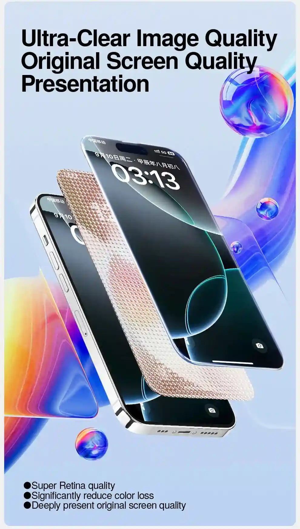 iPhone 17 Pro Max Screen Protector | Dust-Free 9H Tempered Glass AE Tidesmit
