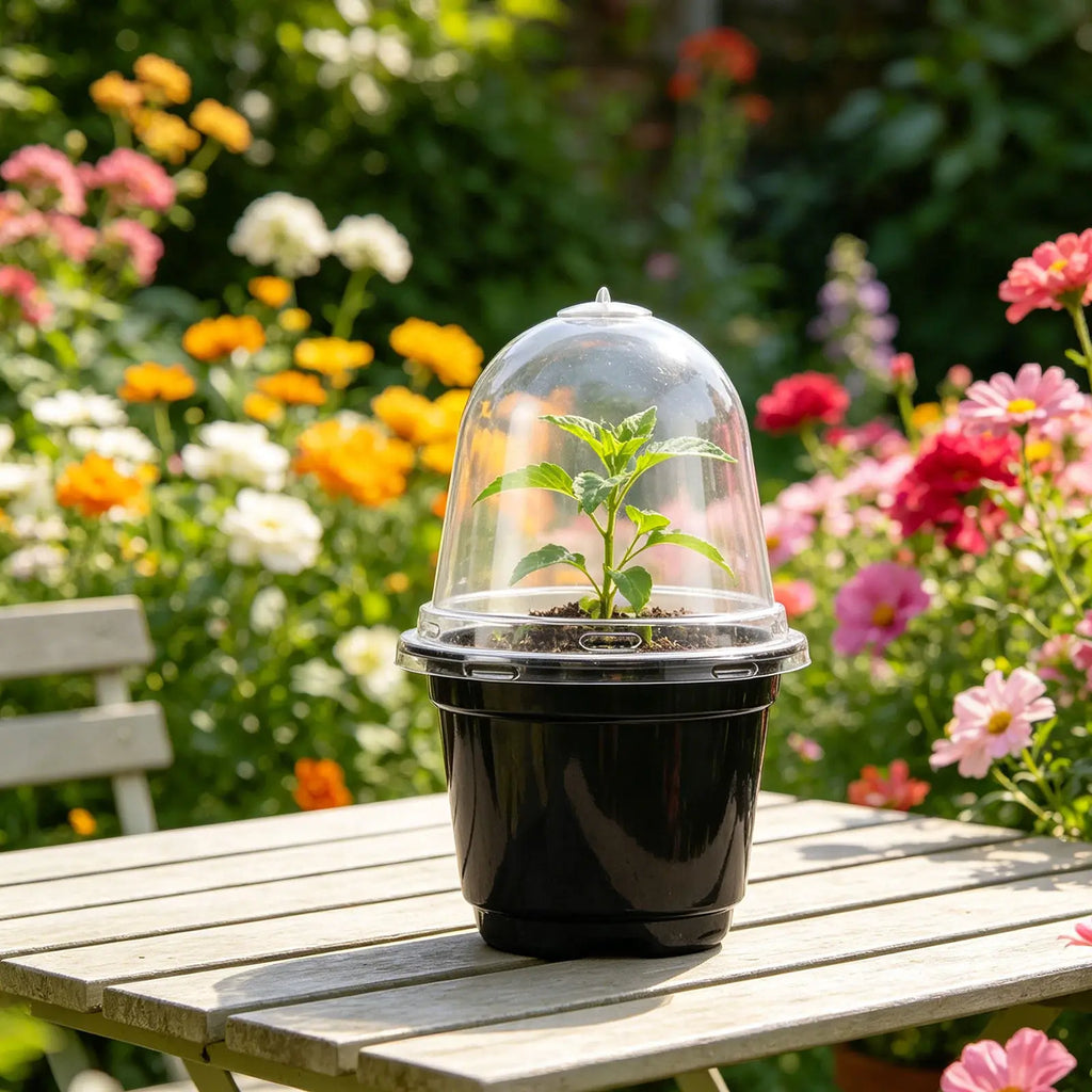 10pcs Seed Raising Cups Plastic Plant Nursery Pots With Clear Lid Germination Nursery Containers for Indoor Gardening Greenhouse