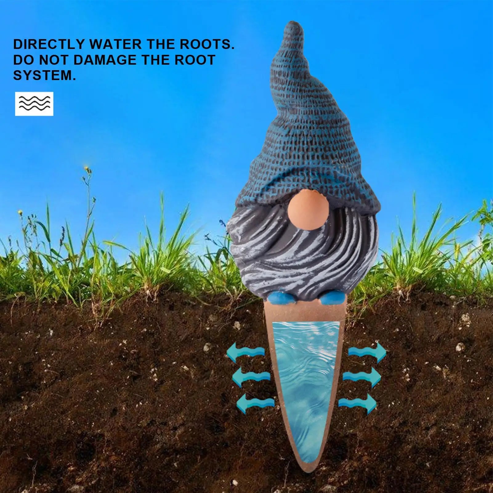 Automatic Potted Plant Watering SystemCute Gnome Shape Irrigation Spikes Efficient Self Watering Planter Insert Plant Waterer