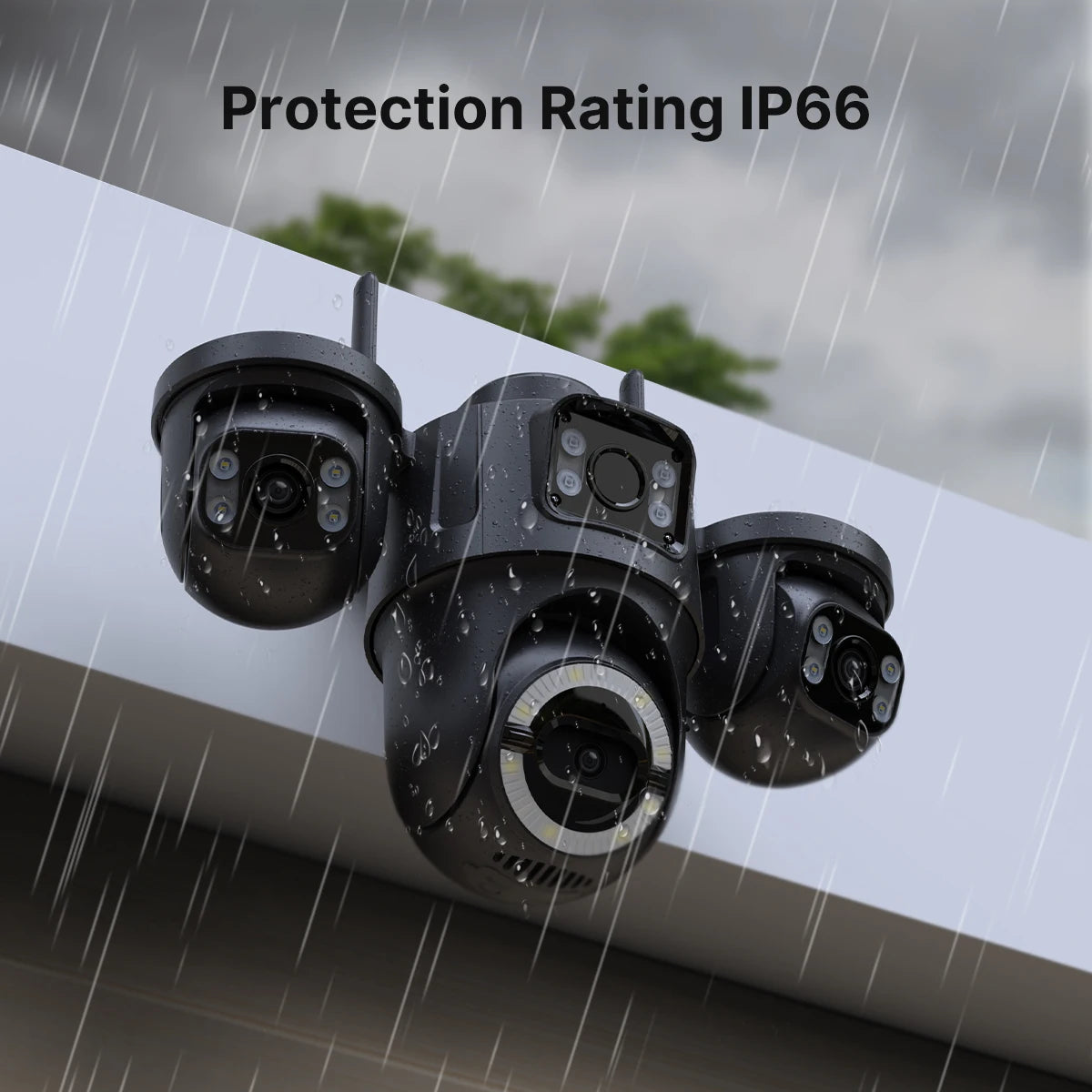 WONSDAR ICSEE WiFi IP Camera Outdoor Three Screen Home Security PTZ Camera CCTV Surveillance AI Human Detection Monitor