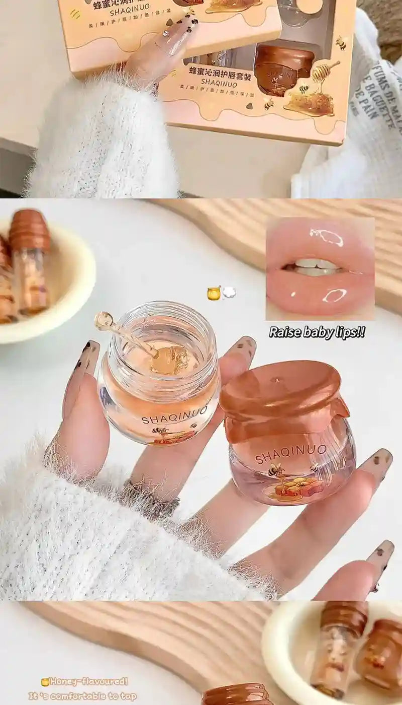 Honey Lip Oil Set – Nourishing Lip Treatment & Hydrating Care Lip Care Tidesmit