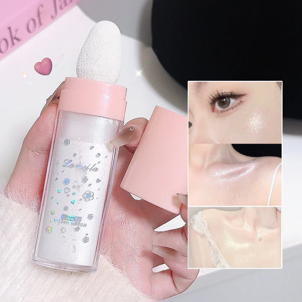 Tidesmit 3Colors glitter powder highlighter swatch for face and body shimmering makeup contour and brightening