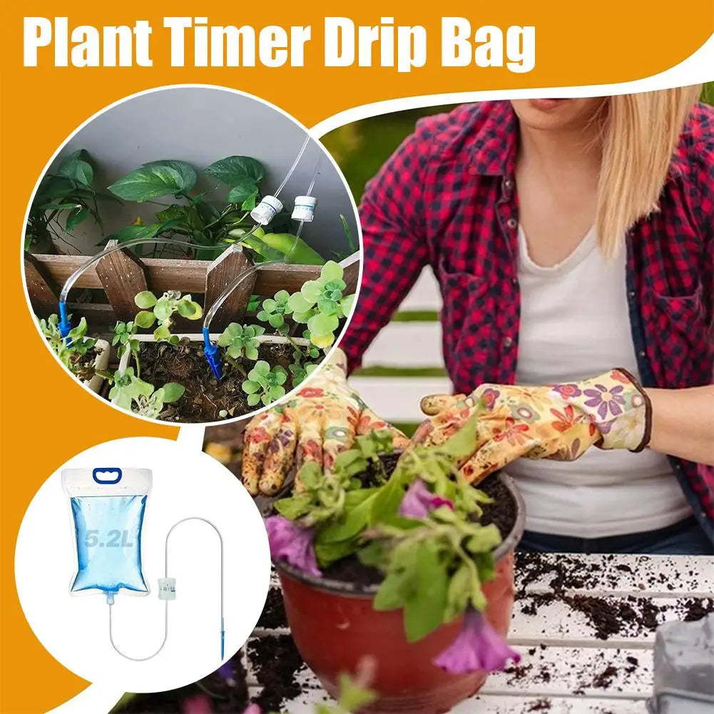 1pc 5.2L Automatic Watering Device Plant Watering Bag Control Of Water Dripping Flow Water Bag Lazy Travel Dripper