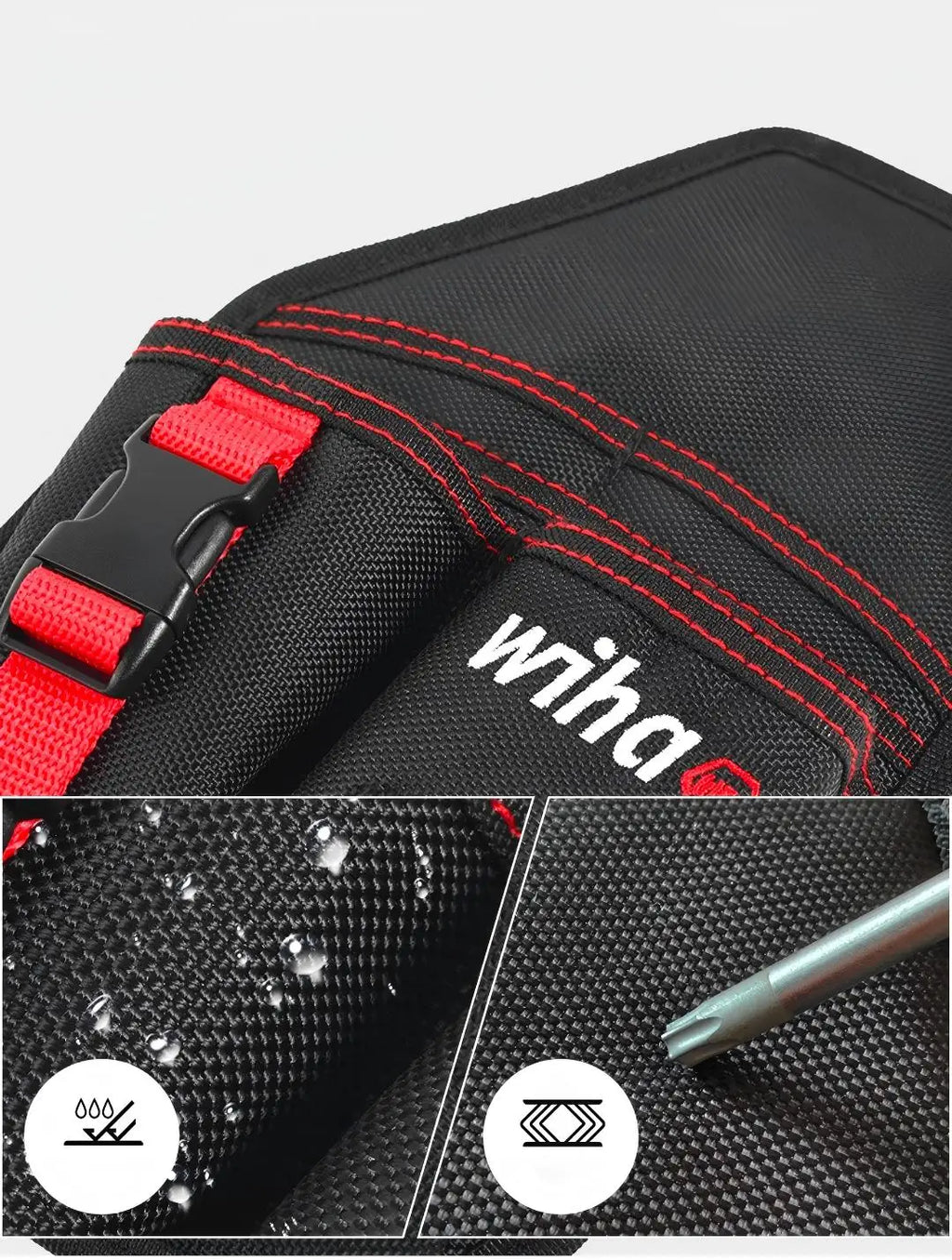 Wiha 90999C 6-Piece 1000V VDE Insulated Electrician Tool Kit, Multifunctional Pliers Screwdriver Set with Portable Storage Bag
