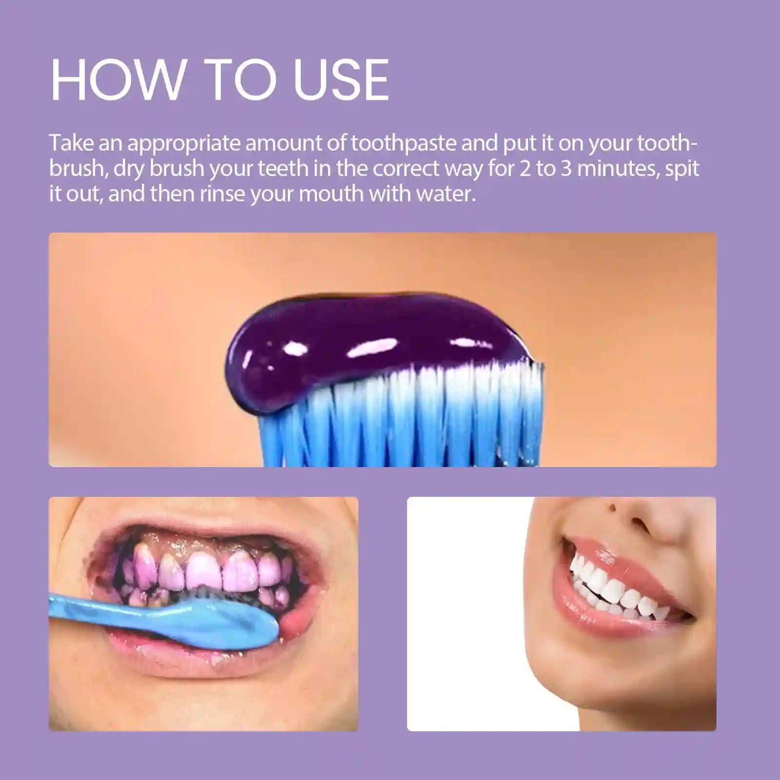 Tidesmit EELHOE purple color corrector toothpaste for effective teeth whitening and stain removal