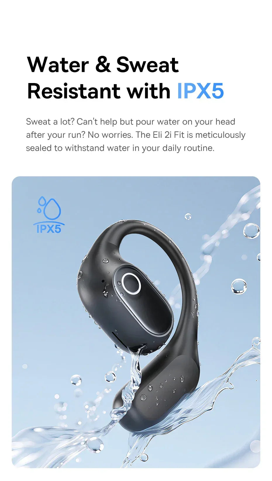 Baseus Eli 2i Fit Open-Ear Earphones True Wireless Bluetooth 6.0 Ear Hooks Headphones IPX5 Waterproof Sports Earbuds Bass Boost Tidesmit