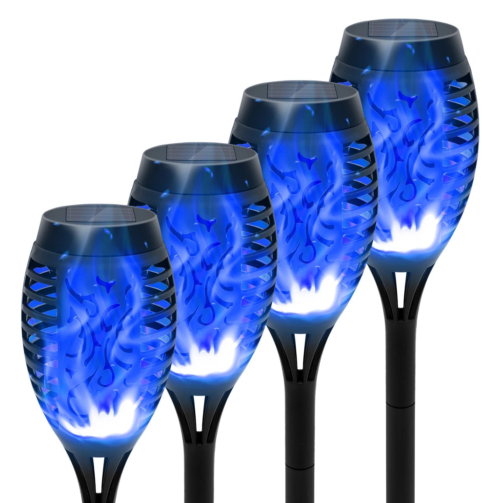 12LED Solar Flame Torch Lights Flickering Waterproof Garden Decoration Outdoor For Lawn Path Yard Patio Floor Lamps