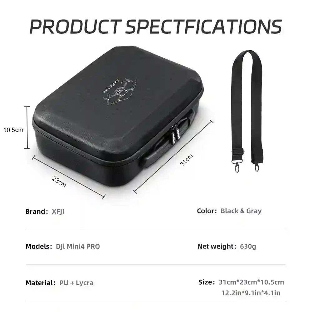 DJI Mini 4 Pro Hard EVA Carrying Case - Waterproof Travel Protection Tidesmit