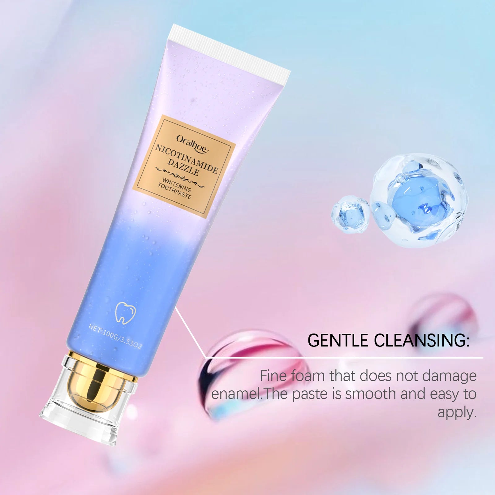 Tidesmit Niacinamide teeth whitening toothpaste for deep stain removal and fresh breath oral care