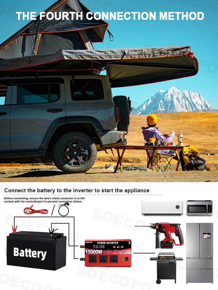 Portable Solar System Kit 15000W Peak 12V 24V To 110V 220V Inverter 3 Universal Sockets 300W Panel 100A Controller for Home RV