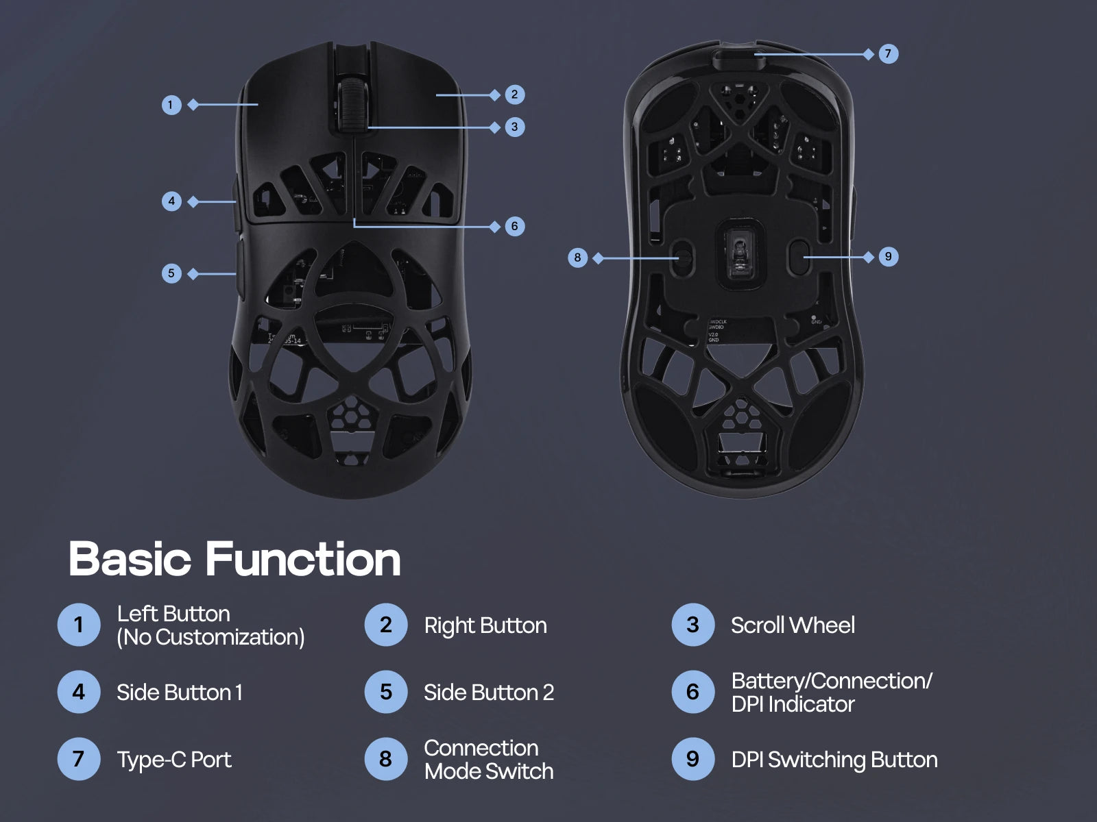 EPOMAKER Carbon X Gaming Mouse Wired/2.4G/BT Wireless Ultra-Lightweight Carbon Fiber Shell Mouse with PAW3950 Sensor 300mAh