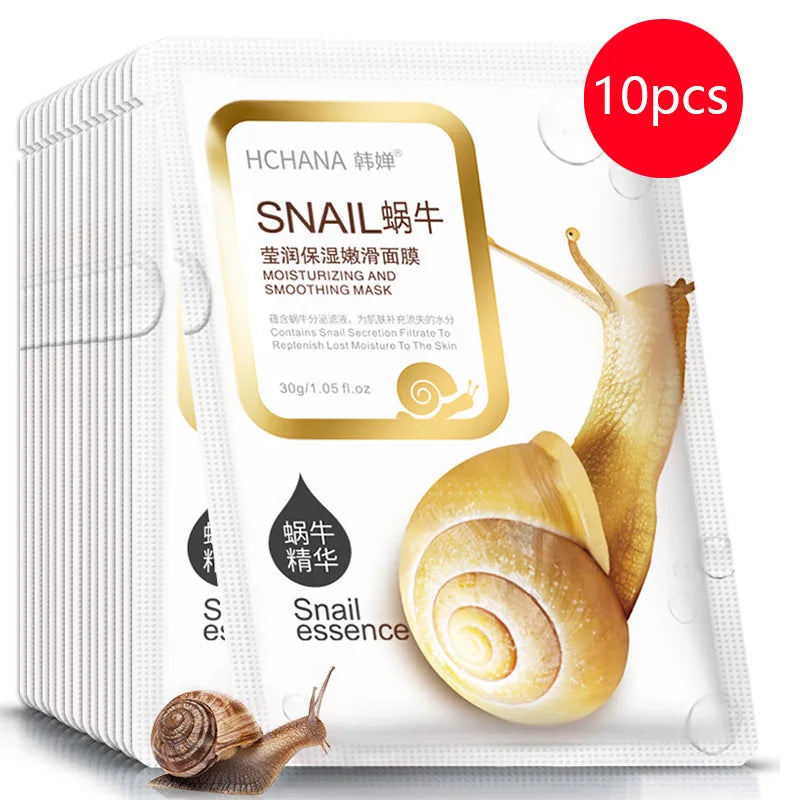 Tidesmit snail moisturizing sheet mask for anti-aging and whitening, organic skincare facial treatment 10 of 12