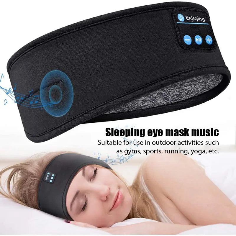 Wireless Sleep Headphones Headband - Soft Elastic Audio for Restful Nights Tidesmit