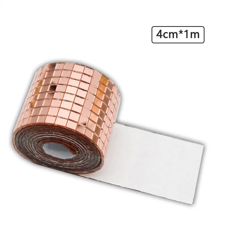 Mirror Wall Sticker Self-adhesive Mini Square Mosaic Tiles Stickers For Home Bathroom Wall Decor Wedding Bar Diy Disco Ball