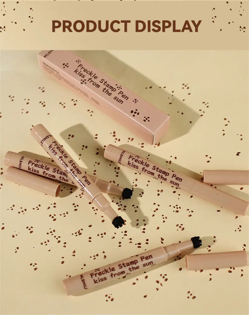 Tidesmit waterproof fake freckles stamp pen showing natural dot spot texture for all skin tones face makeup