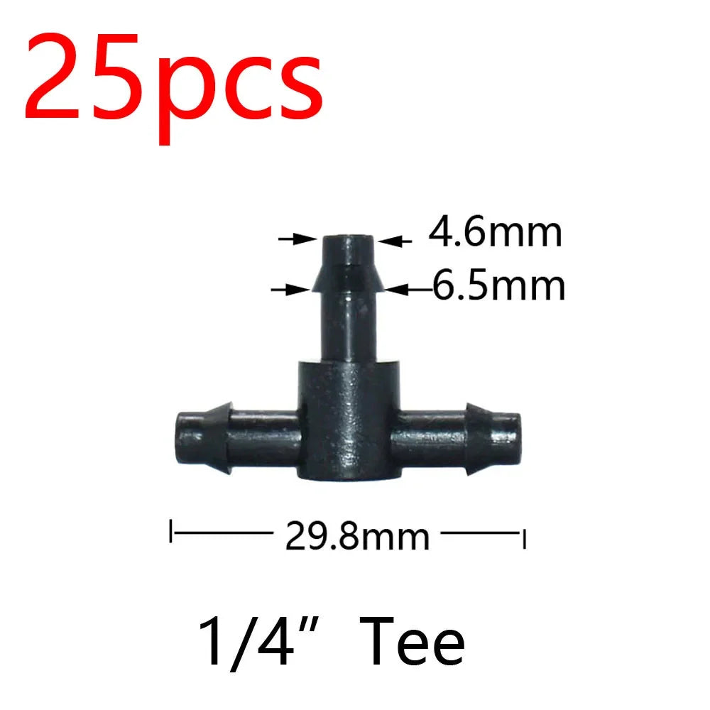 Garden Hose Connectors Barbed Tee Elbow Cross End Plug Coupling WDrip Irrigation System Atering Fitting For 3/5 4/7mm Hsse