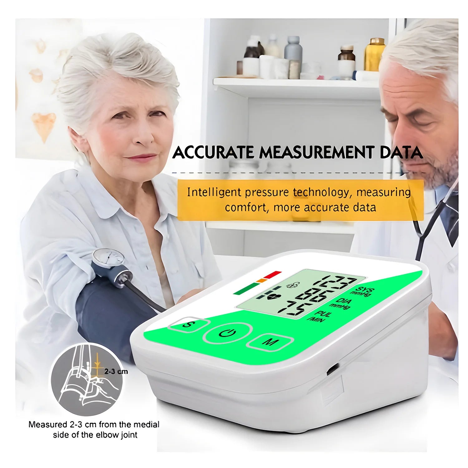 Digital Tonometer Arm Blood Pressure Monitor Test Kit Health Care Automatic Sphygmomanometer Home use