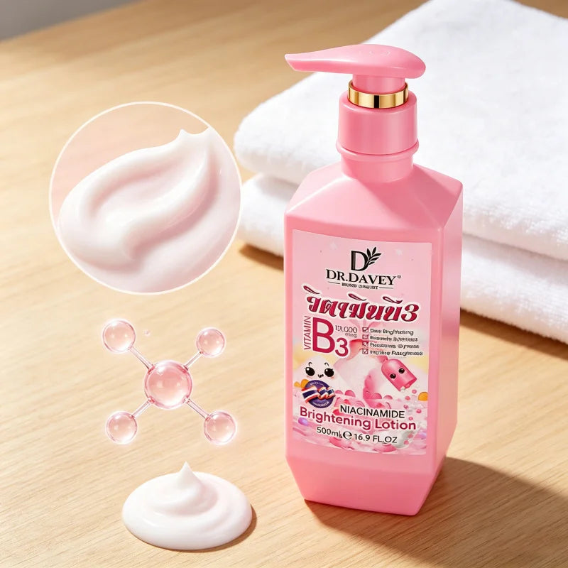 Vitamin B3 Niacinamide Brightening Body Lotion Moisturizes and Nourishes the Skin Leaving a Refreshing and Non Greasy Fragrance
