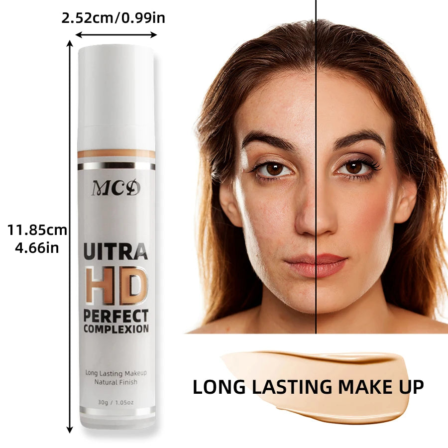 Tidesmit matte liquid foundation texture close-up featuring waterproof oil-control concealer face makeup formula