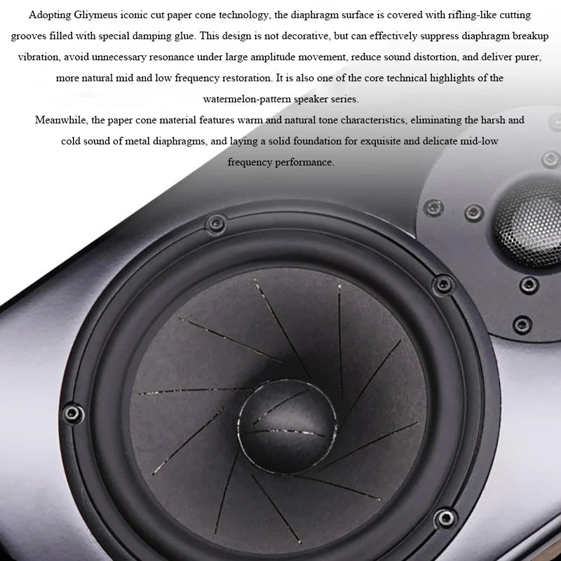 High-end 6.5-inch HIFI Passive Bookshelf Speaker 2-way Crossover Bi-wiring Connection 150W High-fidelity Wooden Audio Speaker