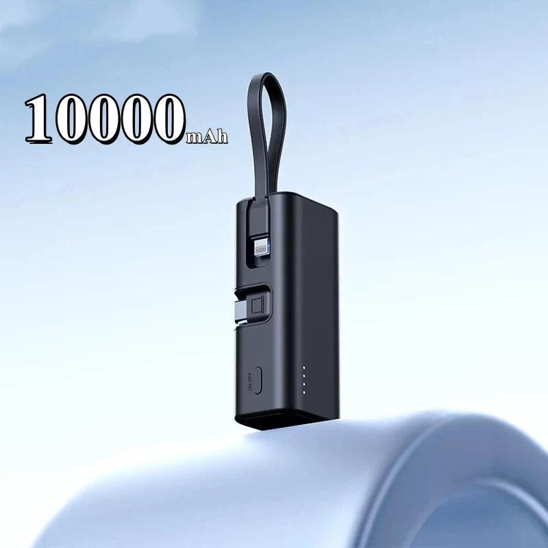 Tidesmit 50000mAh Portable Charger with Integrated Cables & USB-C Black 10000mAh Tidesmit