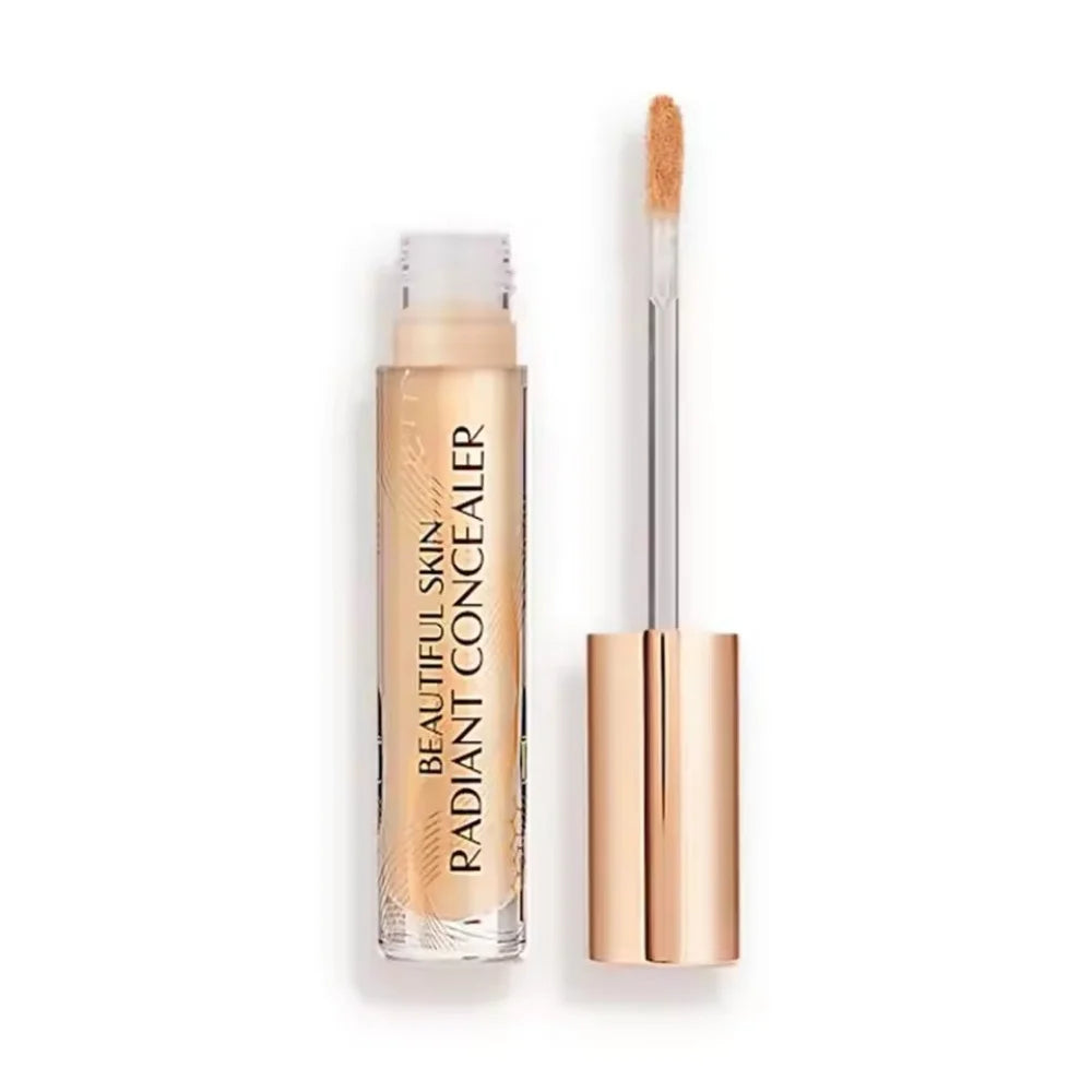 Charlotte Tilbury Beautiful Skin Radiant Concealer with doe-foot applicator in a sleek, rose gold-toned bottle.