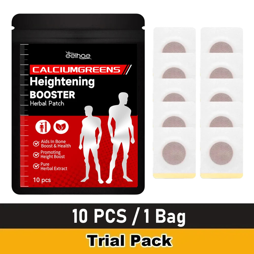 Height Growth Hormone Enhancer Plaster Grow Taller Foot Patch Bone Strength Calcium Vitamin D Supplements for Adults and Teen