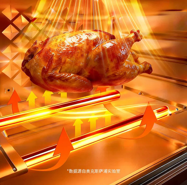Air fryer 20L household visual automatic flip free multifunctional touch screen double-layer steam oven integrated machine