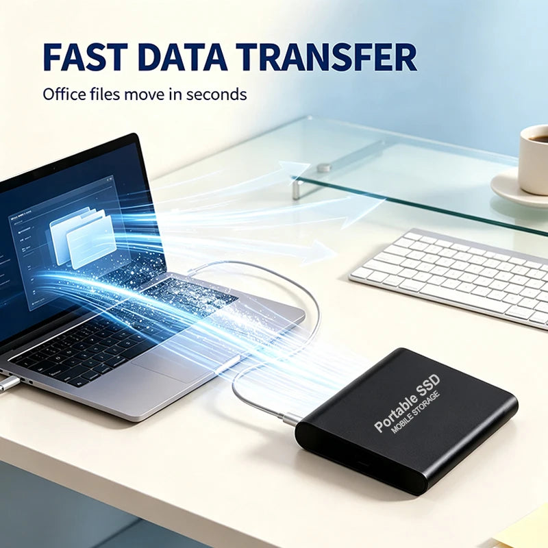 Portable External SSD 4TB High‑Speed Solid State Drive USB3.2 Type‑C Mass Storage Hard Disk 1TB 8TB 16TB for Laptop PC MAC Smart