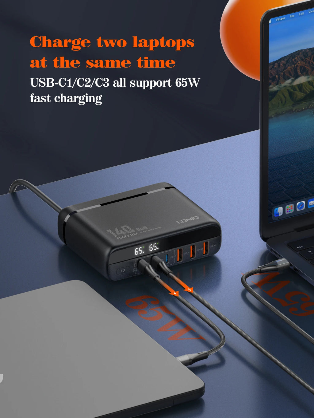 140W GaN USB C Fast Laptop Charger - PD Power Adapter Tidesmit
