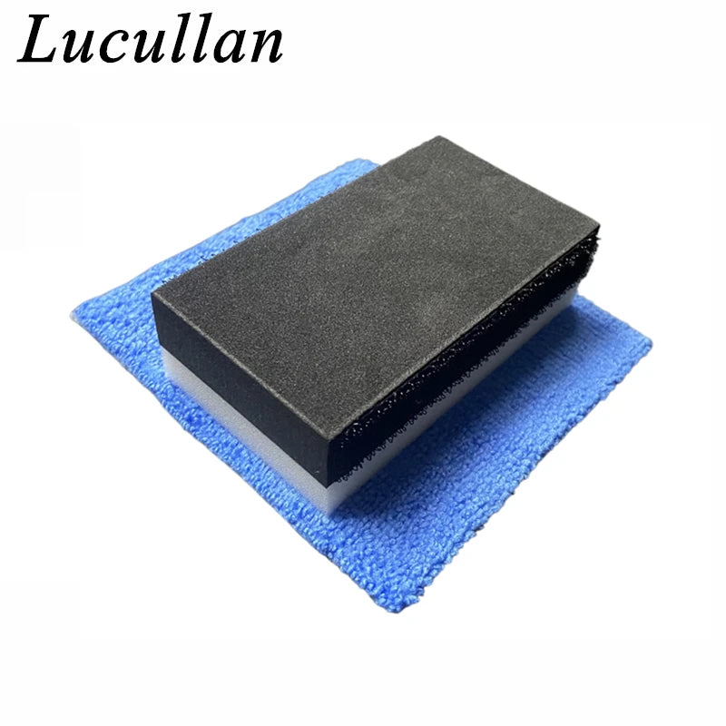 Lucullan Portable Ceramic Coating Applicators Thick Cloth+ Foam Block with Double Side Hook and Loop